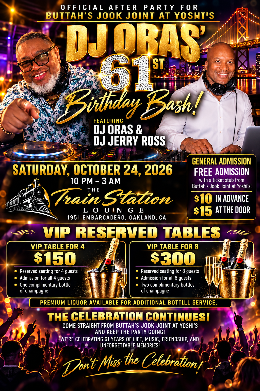 DJ Oras’ 61st Birthday & Buttah’s Jook Joint Official After Party flyer